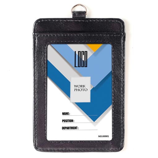 Badge Holder with Zipper, Wisdompro School Supply 2-Sided PU Leather  College ID Badge Holder with 1 ID Window, 4 Card Holder Slots, 1 Side  Pocket and