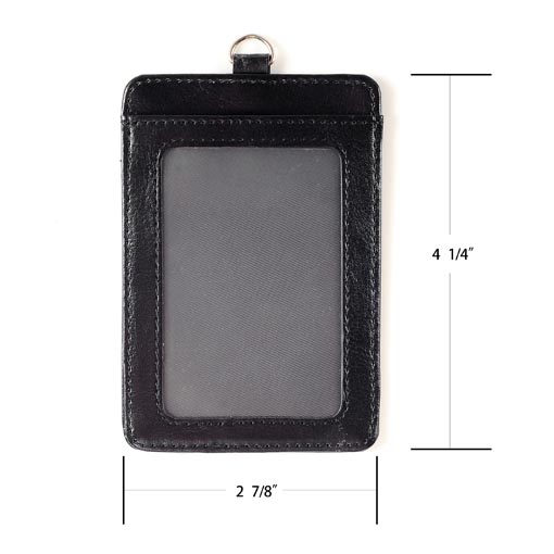 Badge Holder with Zipper, Wisdompro School Supply 2-Sided PU Leather  College ID Badge Holder with 1 ID Window, 4 Card Holder Slots, 1 Side  Pocket and