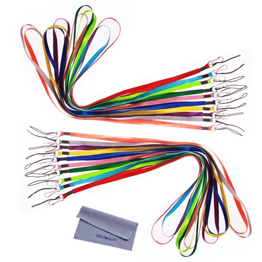 100 Pack Braided Nylon Neck Lanyards With Swivel Hook – Choose Your Colors!