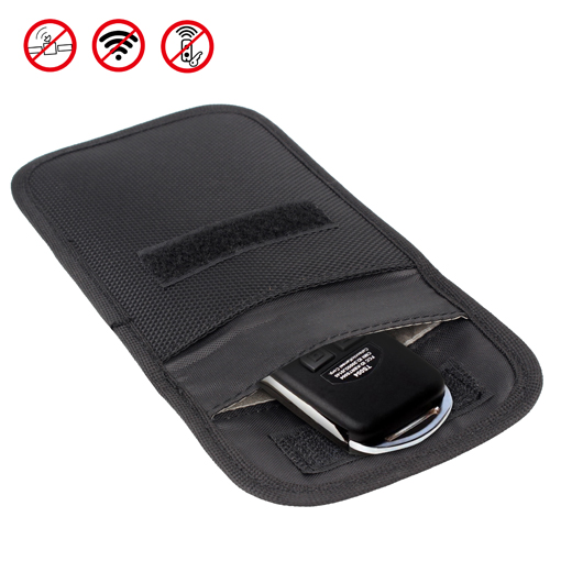 Black Wisdompro RFID Key Fob Protector RF Signal Shielding Pouch Bag for Car Key FOB
