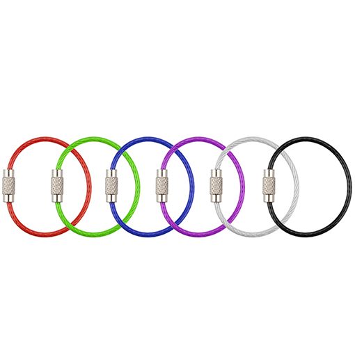Keychain, Wisdompro 12 Pack of 4.3 Inches Stainless Steel Wire Ring 2mm Cable Loop Rings for Hanging Luggage Tag, Keyrings and ID Tag Keepers (Pack of 12 - 4.3 inch) - Image 2