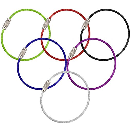 Keychain, Wisdompro 12 Pack of 6.3 Inches Stainless Steel Wire Ring 2mm Cable Loop Rings for Hanging Luggage Tag, Keyrings and ID Tag Keepers (Pack of 12 - 6.3 inch) - Image 2