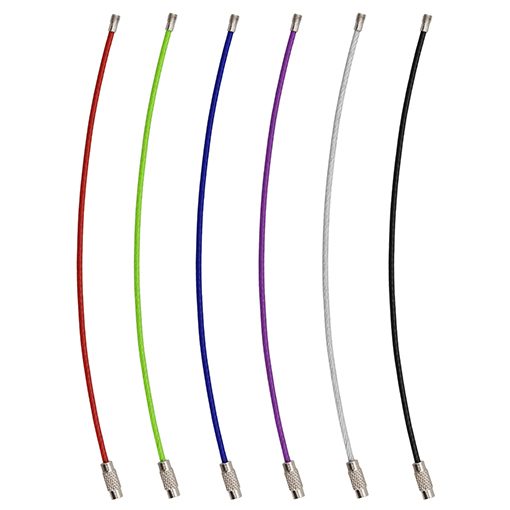 Keychain, Wisdompro 6 Pack of 6.3 Inches Stainless Steel Wire Ring 2mm Cable Loop Rings for Hanging Luggage Tag, Keyrings and ID Tag Keepers (Pack of 6 - 6.3 inch)
