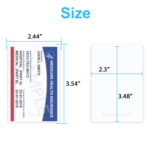Wisdompro 10pcs New Medicare Card Holder Protector Sleeves, 6 Mil Soft and Flexible Clear PVC Wallet Size Slot for Social Security Card, Insurance Card, Credit Card, Debit Card, Driver's License - Image 2