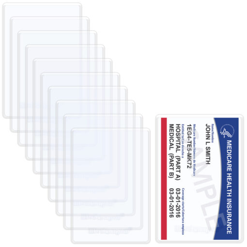 Wisdompro 10pcs New Medicare Card Holder Protector Sleeves, 6 Mil Soft and Flexible Clear PVC Wallet Size Slot for Social Security Card, Insurance Card, Credit Card, Debit Card, Driver's License - Image 8