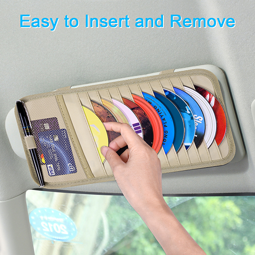 Car CD Case Holder, Wisdompro Vehicle Sun Visor Organizer for Cars