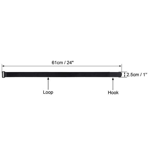 12 Pack 1 x 24 Inches Hook and Loop Reusable Fastening Cable Tie Down Straps by Wisdompro - Reusable, Durable Functional Ties to Keep Your Home, Office, Workspace from Tangled Messes of Cords - Image 3