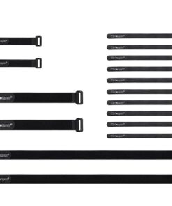 16 Pack Mixed Size Hook and Loop Reusable Fastening Cable Straps Tie by Wisdompro - Reusable, Durable Functional Ties to Keep Your Home, Office, Workspace from Tangled Messes of Cords