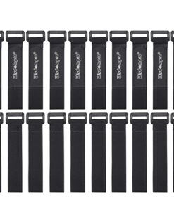 20 Pack 0.8 x 8 Inches Hook and Loop Reusable Fastening Cable Tie Down Straps by Wisdompro - Reusable, Durable Functional Ties to Keep Your Home, Office, Workspace from Tangled Messes of Cords