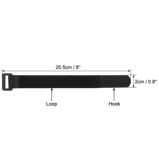 20 Pack 0.8 x 8 Inches Hook and Loop Reusable Fastening Cable Tie Down Straps by Wisdompro - Reusable, Durable Functional Ties to Keep Your Home, Office, Workspace from Tangled Messes of Cords - Image 3